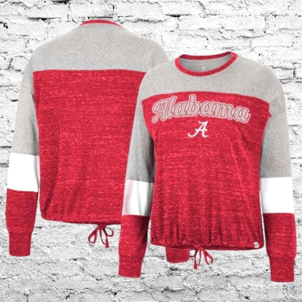 π£Women's Colosseum Crimson Alabama Crimson Tide π Tie Front Long Sleeve Large
